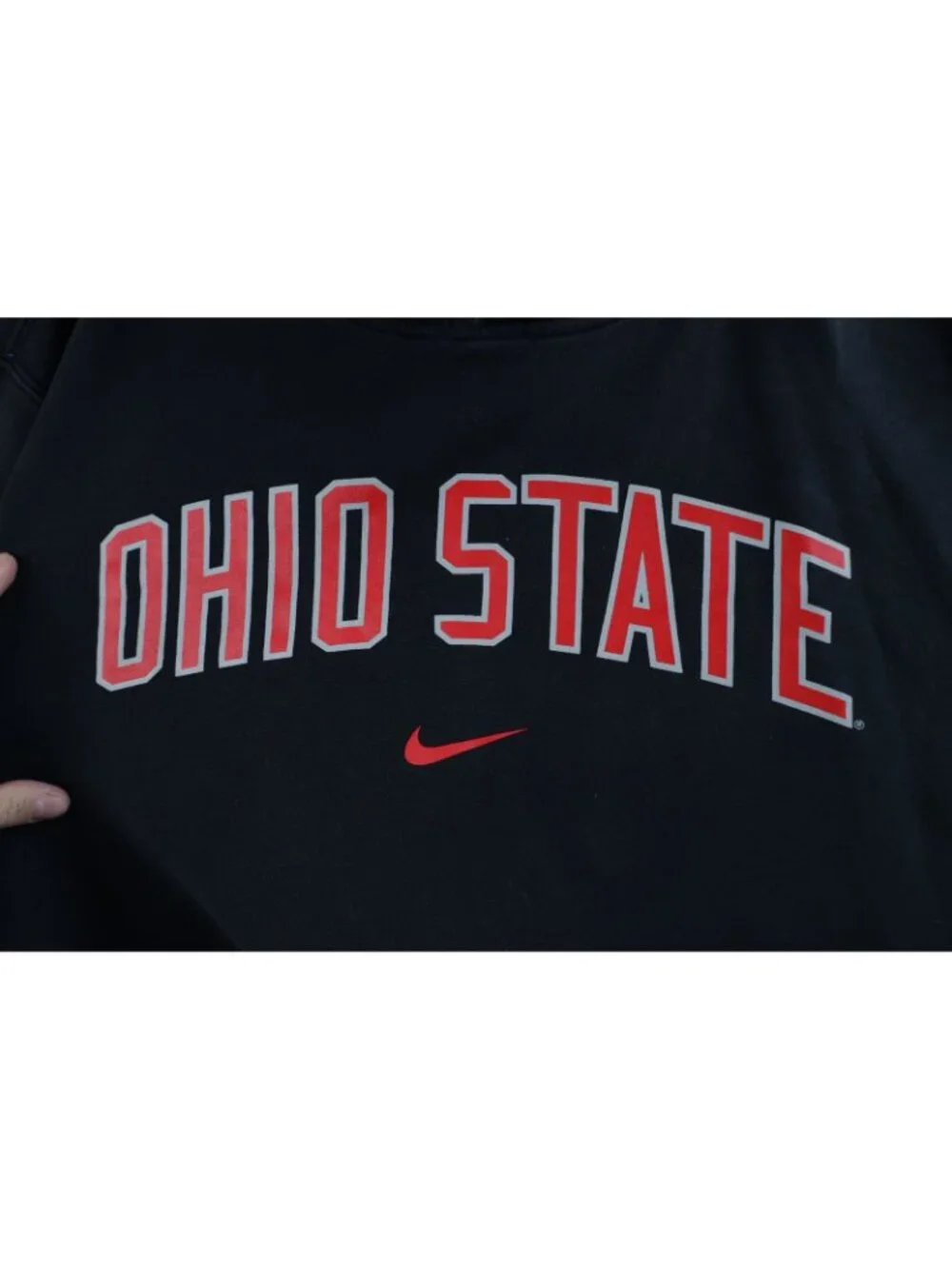 Vtg Nike Mens 2XL Travis Scott Center Swoosh Ohio State University Hoodie Black